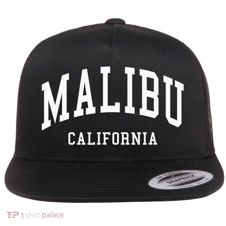 Malibu California Throwback Design Classic Flatbill Hat