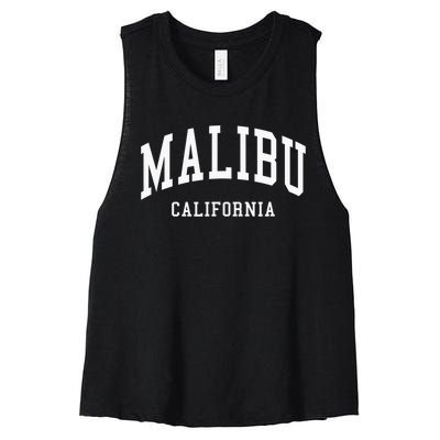 Malibu California Throwback Design Classic Women's Racerback Cropped Tank