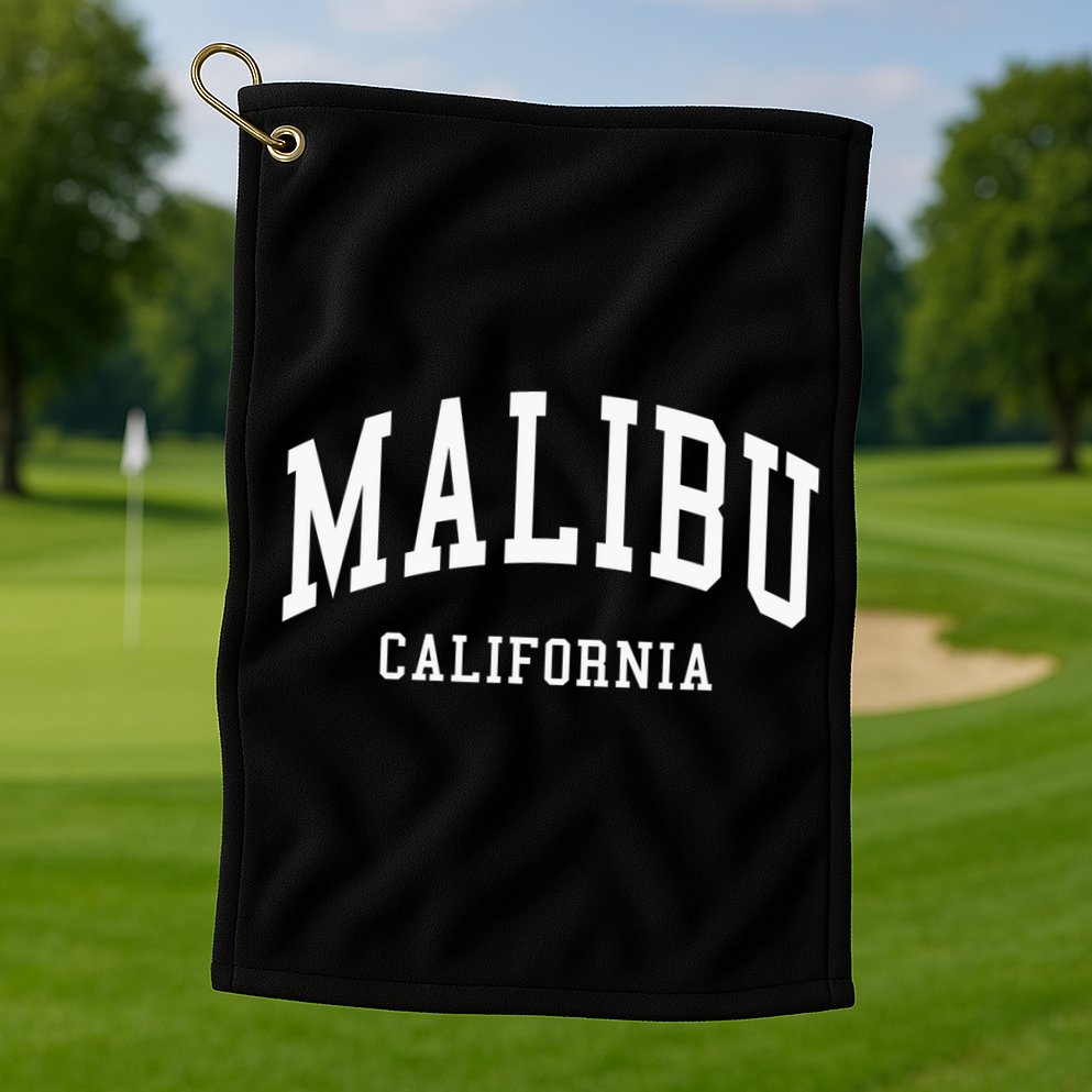 Malibu California Throwback Design Classic Golf Towel