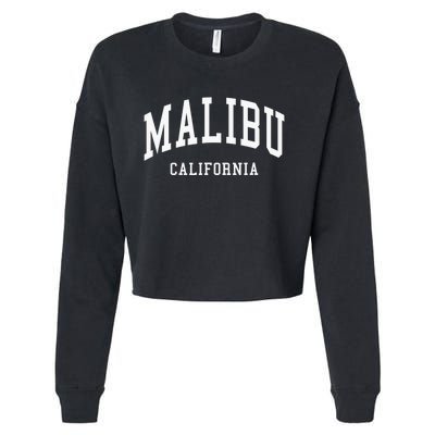 Malibu California Throwback Design Classic Cropped Pullover Crew