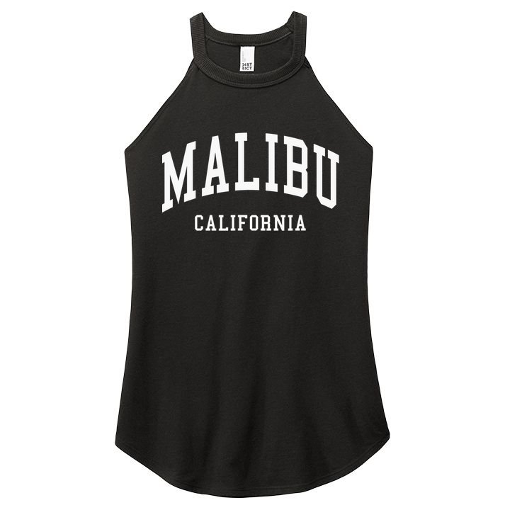 Malibu California Throwback Design Classic Women's Perfect Tri Rocker Tank