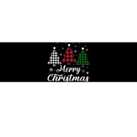 Merry Christmas Tree Xmas Buffalo Plaid Red White Green  Bumper Sticker