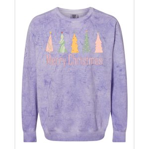 Merry Christmas Trees Cute Holiday Colorblast Crewneck Sweatshirt