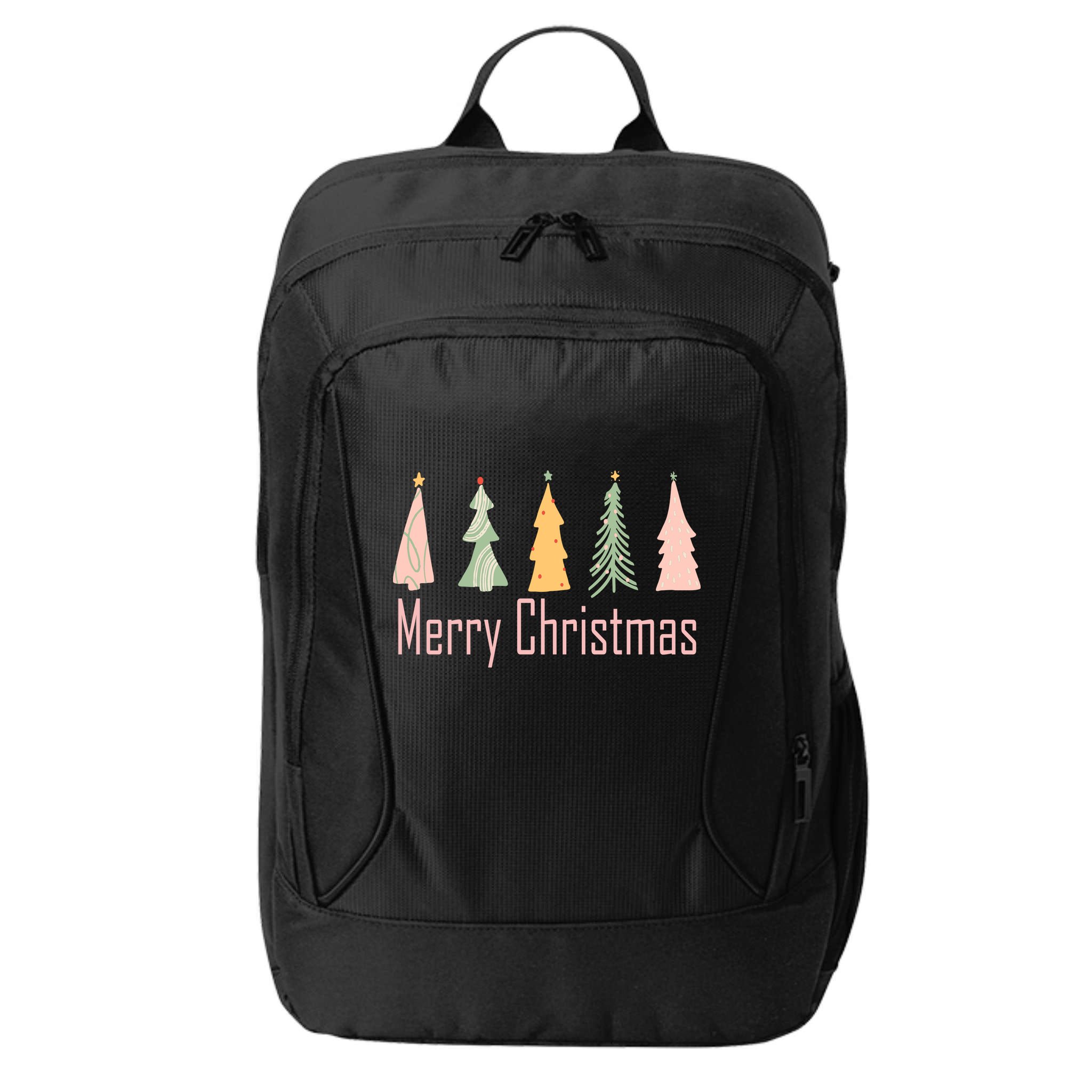 Merry Christmas Trees Cute Holiday City Backpack