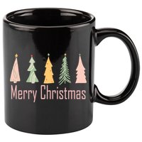 Merry Christmas Trees Cute Holiday 11oz C Handle Ceramic Mug