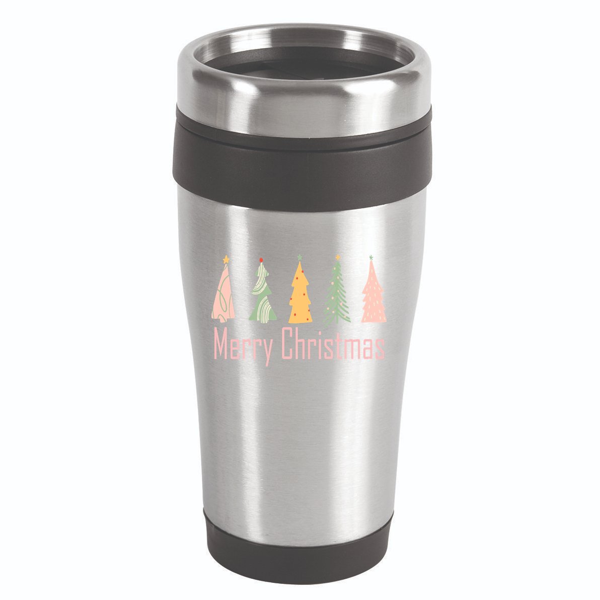 Merry Christmas Trees Cute Holiday 16oz Travel Tumbler