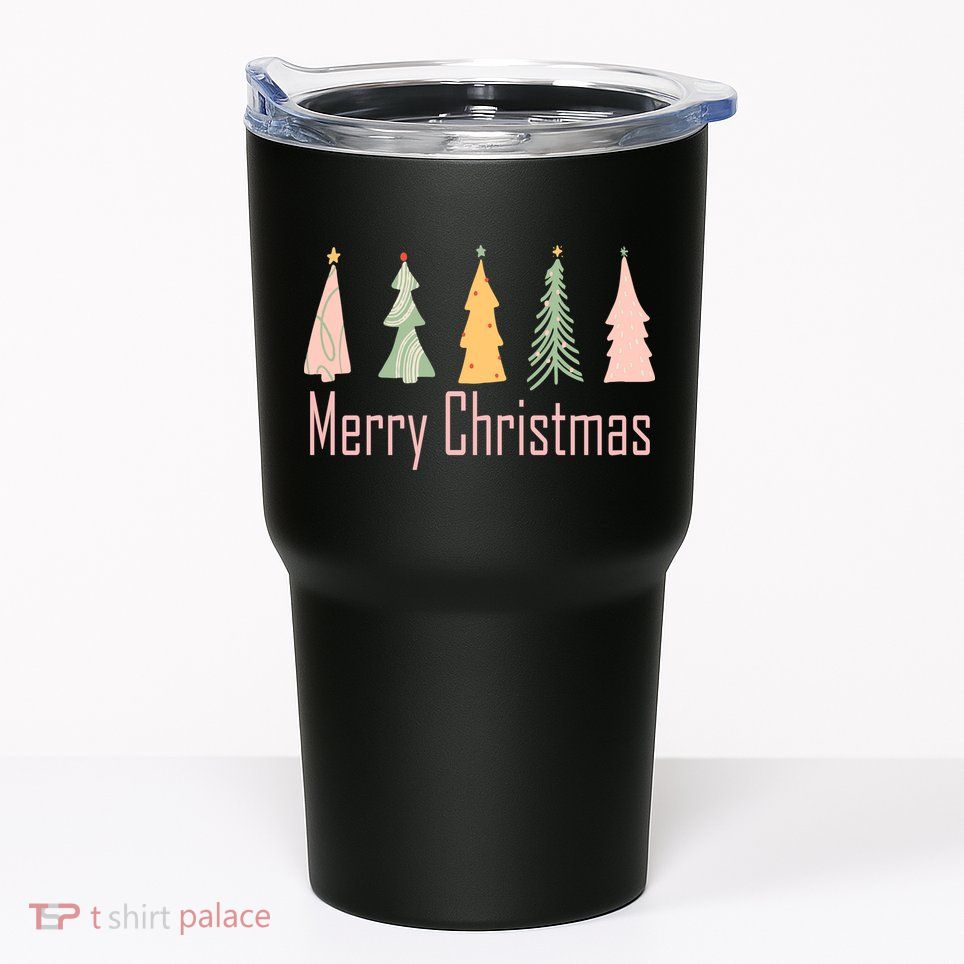 Merry Christmas Trees Cute Holiday Tumbler