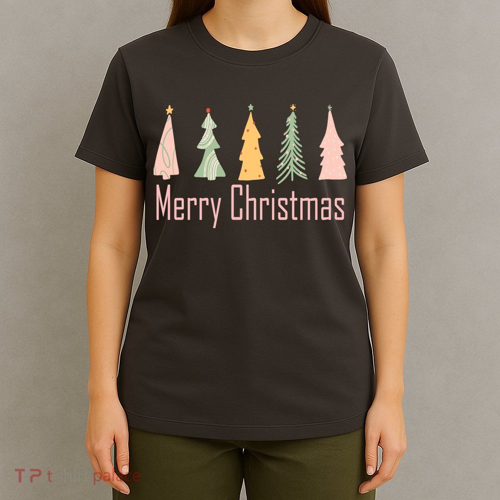 Merry Christmas Trees Cute Holiday T-Shirt