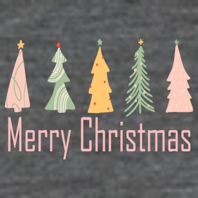 Merry Christmas Trees Cute Holiday T-Shirt