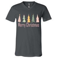 Merry Christmas Trees Cute Holiday V-Neck T-Shirt