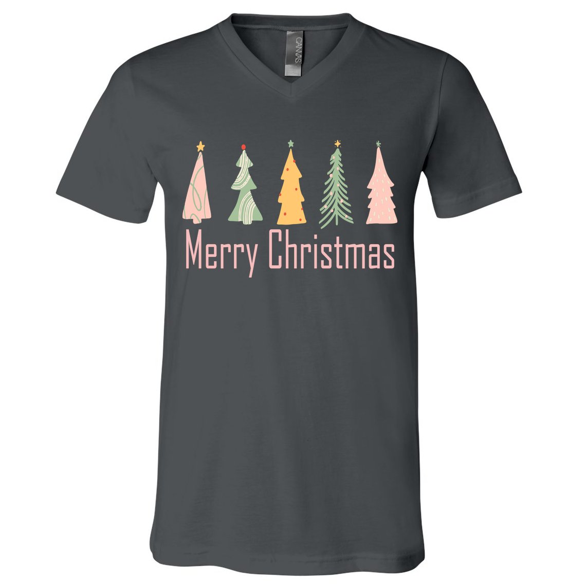 Merry Christmas Trees Cute Holiday V-Neck T-Shirt