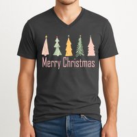 Merry Christmas Trees Cute Holiday V-Neck T-Shirt