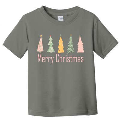 Merry Christmas Trees Cute Holiday Toddler T-Shirt