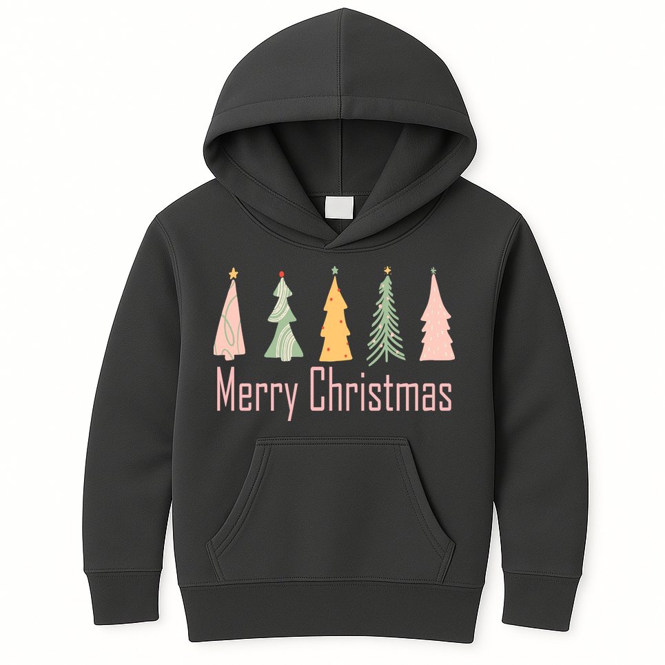 Merry Christmas Trees Cute Holiday Kids Hoodie