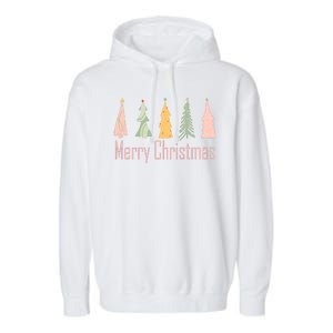 Merry Christmas Trees Cute Holiday Garment-Dyed Fleece Hoodie