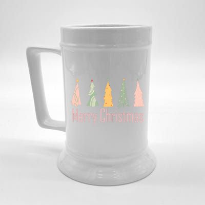 Merry Christmas Trees Cute Holiday Beer Stein