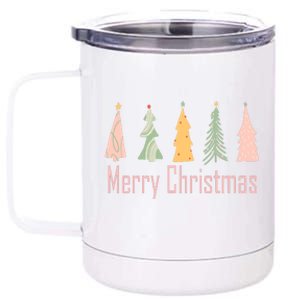 Merry Christmas Trees Cute Holiday 12 oz Stainless Steel Tumbler Cup