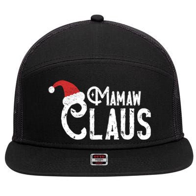 Mamaw Claus Traditional Santa Matching Family Christmas Cool Gift 7 Panel Mesh Trucker Snapback Hat