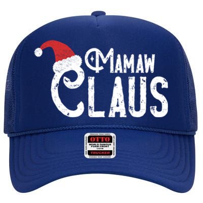 Mamaw Claus Traditional Santa Matching Family Christmas Cool Gift High Crown Mesh Back Trucker Hat