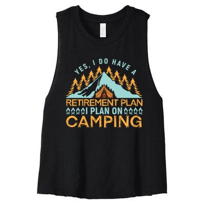 Mountain Camping T Women's Racerback Cropped Tank