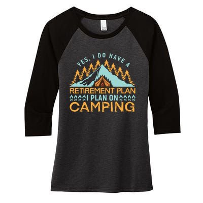 Mountain Camping T Women's Tri-Blend 3/4-Sleeve Raglan Shirt