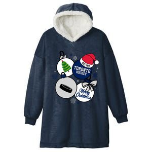 Merry Christmas Toronto Hockey Est 1917 Hooded Wearable Blanket