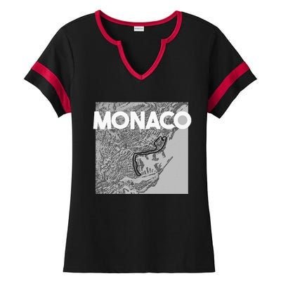 Monaco Circuit Track Layout Ladies Halftime Notch Neck Tee