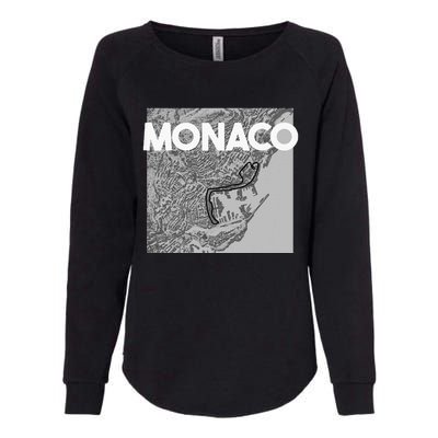 Monaco Circuit Track Layout Womens California Wash Sweatshirt