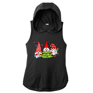 Merry Christmas Tree Red Buffalo Plaid Xmas Matching Couples Ladies PosiCharge Tri-Blend Wicking Draft Hoodie Tank