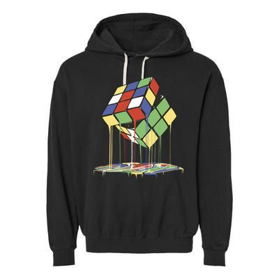 Magic Cube Toy Melting Garment-Dyed Fleece Hoodie