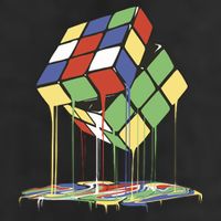 Magic Cube Toy Melting Garment-Dyed Fleece Hoodie