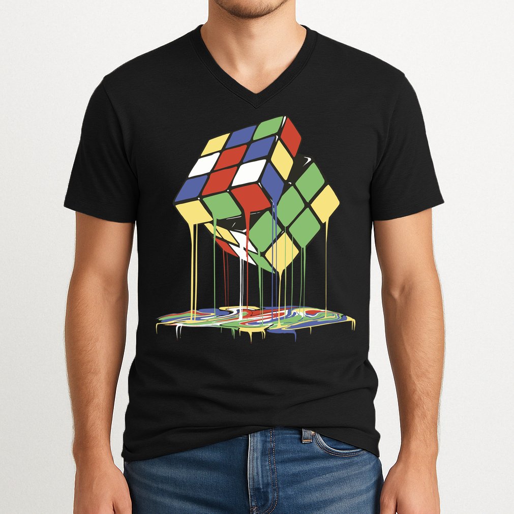 Magic Cube Toy Melting V-Neck T-Shirt