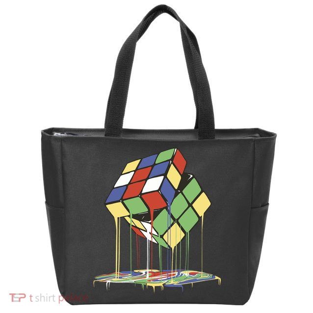 Magic Cube Toy Melting Zip Tote Bag