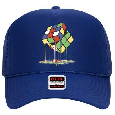 Magic Cube Toy Melting High Crown Mesh Back Trucker Hat