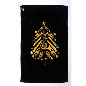 Musical Christmas Tree Ornament Hilarious Brass Instrument Platinum Collection Golf Towel