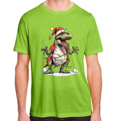 Merry Christmas Trex Snow Xmas Funny Tree Rex Xmas Lights Gift Adult ChromaSoft Performance T-Shirt