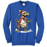 Merry Christmas Trex Snow Xmas Funny Tree Rex Xmas Lights Gift Sweatshirt