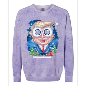 Merry Christmas Trump Colorblast Crewneck Sweatshirt