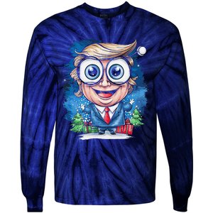 Merry Christmas Trump Tie-Dye Long Sleeve Shirt