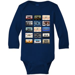 Music Classic Tape Cassette Baby Long Sleeve Bodysuit