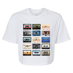 Music Classic Tape Cassette Bella+Canvas Jersey Crop Tee