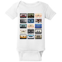 Music Classic Tape Cassette Baby Bodysuit