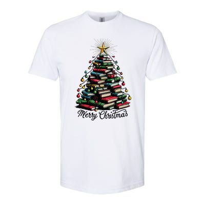 Merry Christmas Tree Love Reading Books Librarian Softstyle CVC T-Shirt