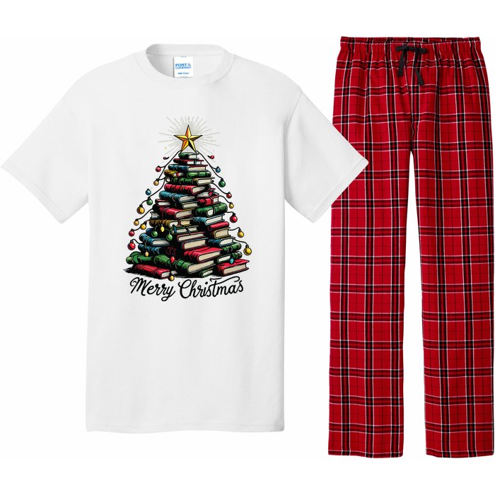 Merry Christmas Tree Love Reading Books Librarian Pajama Set