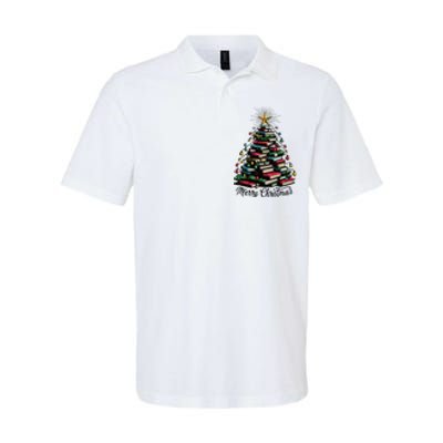 Merry Christmas Tree Love Reading Books Librarian Softstyle Adult Sport Polo