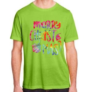 Merry Christmas Tiedye Xmas Holiday Adult ChromaSoft Performance T-Shirt