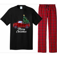 Merry Christmas Tree Buffalo Plaid Red Truck Pajama Set