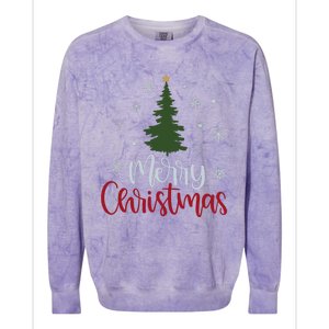 Merry Christmas Tree Christmas For Women Colorblast Crewneck Sweatshirt