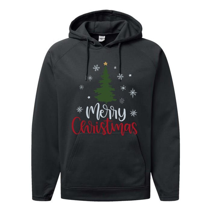 Merry Christmas Tree Christmas For Women Performance Fleece Hoodie