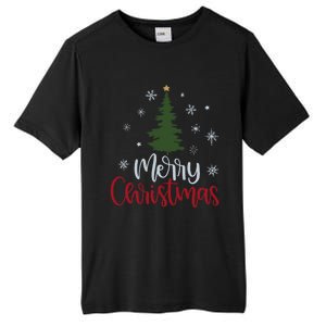 Merry Christmas Tree Christmas For Women Tall Fusion ChromaSoft Performance T-Shirt